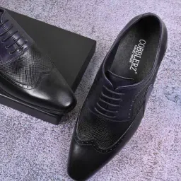 Cobblerz Men's Black Oxford Shoes-picture-2