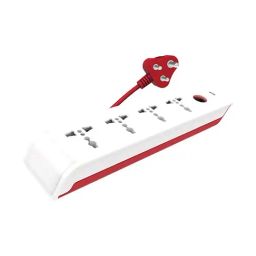 GM 3068 Power Mate 4+1 Power Strip with 2m Cord (White and Red)-image-2