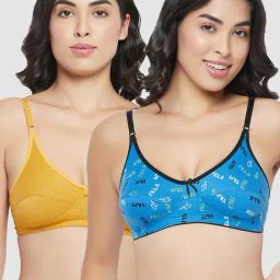 Clovia Multicolor Printed Non Padded Bra (Pack of 2)-image-77