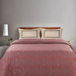 Saral Home Abstract Rust 155 TC Cotton King Sized Bed Sheet with 2 Pillow Covers-image-75