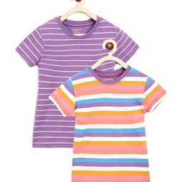 Campana Kids Multicolor Cotton Striped T-Shirt-image-8
