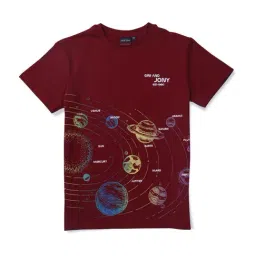 Gini & Jony Boys Maroon Printed T-Shirt-image-17