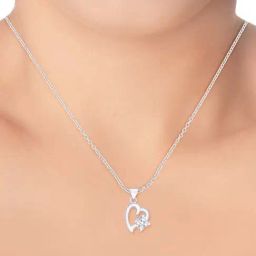 Taraash 92.5 Sterling Silver Heart Pendant without Chain for Women-image-25