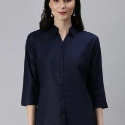 showoffff SHOWOFF Navy Cotton Slim Fit Shirt-picture-43
