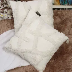 HOSTA HOMES White Cotton Cushion Cover - Set of 2-image-99