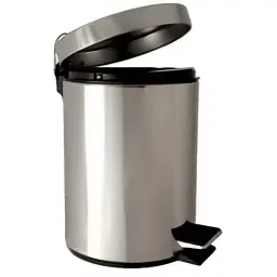 Sukhad Open Top Waste Bin with Plastic Inner Bucket 6 Kg Capacity Silver Color Stainless Steel (Pack of 2)-image-27