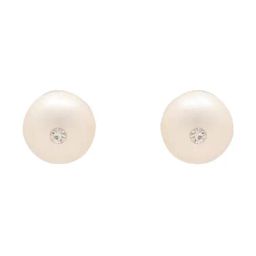 Sri Jagdamba Pearls Desire Pearl White & Golden Stud Earrings-image-35