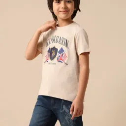 U.S. Polo Assn. Boys Beige Cotton Printed T-Shirt-picture-32