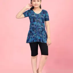 Aarika Kids Blue & Black Printed Swimming Top Set-image-60