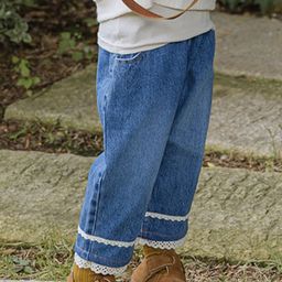 LULU & SKY Girls Straight Fit Low Distress Light Fade Jeans-image-92