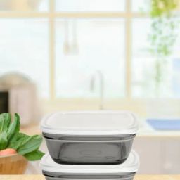 Duralex Grey Toughened Glass Square Fresh Box With Frosted Lid (1.15 L) - Set of 2-picture-20