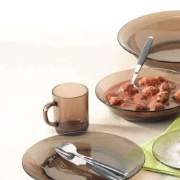 Duralex Lys Creole Brown Toughened Glass 23 cm Soup Plate - Set of 6-picture-28
