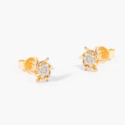 P.N.Gadgil Jewellers 14k Yellow Gold Blossom in Motion Diamond Stud Earrings-image-84