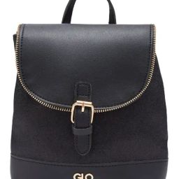 Globus Women Black Textured Vegan Leather Backpack-25