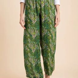 Moomaya Green Printed High Rise Palazzos-image-63