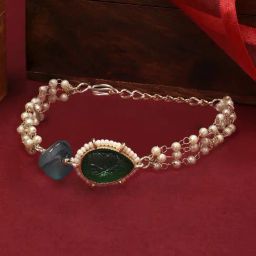 Zaveri Pearls Green Multistrand Stones & Beads Ethnic Bracelet-ZPFK16645-image-68