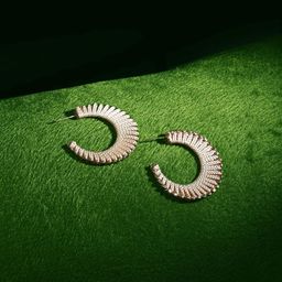 Accessorize Threaded Circular Brass Drop Earrings-23
