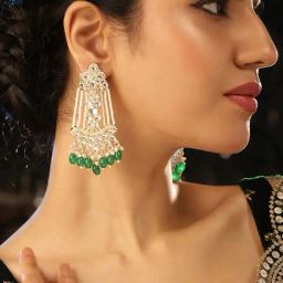 Priyaasi Classic Green Brass Earrings-41