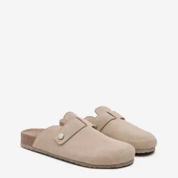 LUNA BLU by Westside Beige Suede Slip-On Sandals-image-91