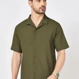 Street 808 By Pantaloons Green Relaxed Fit Texture Shirt-picture-9