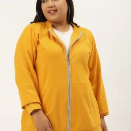 theRebelinme Yellow Fleece Solid Full Sleeves Sweatshirts-picture-45