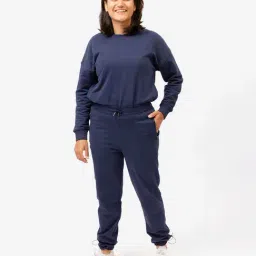 BlissClub Women Navy Everyday Cozy Narrow Joggers With Elastic Ankle Adjuster-image-21