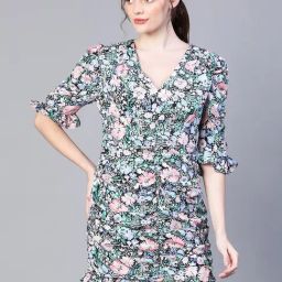 Oxolloxo Multicolor Floral Print A Line Dress-image-67