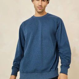 Styli Blue Cotton Relaxed Fit Sweatshirt-picture-23