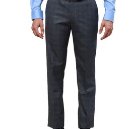 Park Avenue Grey Regular Fit Checks Trousers-image-81