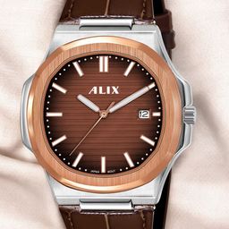 ALIX Men Dial & Leather Straps Analogue Watch AL2906L RGBNBN-32