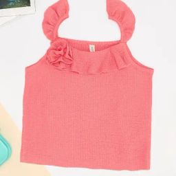 Pantaloons Junior Pink Lemonade Peach Top-image-96