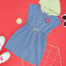 Pantaloons Baby Kids Medium Blue Cotton Regular Fit Dress-image-39
