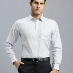 Reid & Taylor White Cotton Slim fit Checks Shirt-picture-11