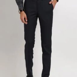 Turtle Navy Slim Fit Trousers-image-58