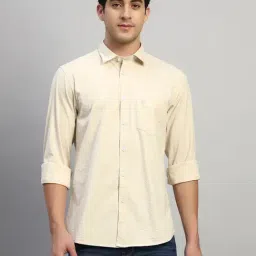 Cantabil Cream Regular Fit Self Design Design Casual Shirt-picture-17