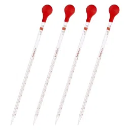 Eduscope 10 ml Glass Dropper Pipette Transfer with Rubber Bulb, (Pack of 4 Pcs)-8
