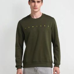 Arrow Sport Green Cotton Regular Fit Printed Sweatshirt-image-47