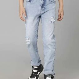 Under Fourteen Only Kids Blue Distressed Jeans-picture-29