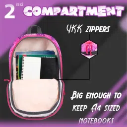 F Gear Nico Tropical Pink & Purple Printed Small Backpack image 5