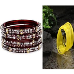 SOMIL Set of 16 Maroon Alloy Bangles-image-97