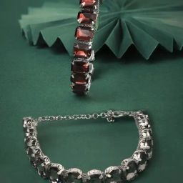 Zaveri Pearls Set of 2 Black & Brown Artificial Stones Embellished Bracelets Set-ZPFK16841-11