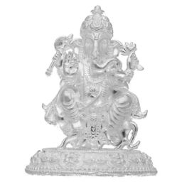 Sri Jagdamba Pearls 800 Silver Lord Gajanana Divine Idol - 29 gm-image-82