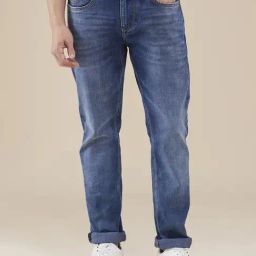 Being Human Blue Blended Regular Fit Solid Jeans-image-35