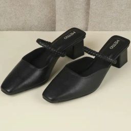 Metro Women's Black Mule Shoes-image-36