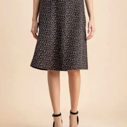 Moomaya Black & Mustard Printed Skirt-image-68