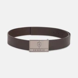 Iconic Brown Solid Push Pin Buckle Belt-image-53