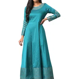 W Round Neck Floral Maxi Ethnic Dress-picture-20