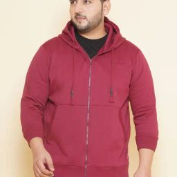 John Pride Pink Regular Fit Plus Size Hooded Sweatshirt-25