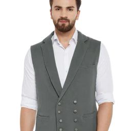 Hypernation Grey Sleeveless Waistcoat-image-13