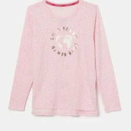 Jockey Kids Pink Cotton Printed Full Sleeves T-Shirt-picture-2